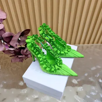 圣罗兰Lee真丝 开花尖头高跟鞋 高仿圣罗兰女士高跟鞋/单鞋