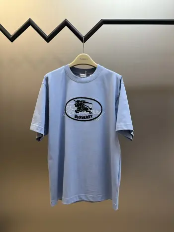 Stacked Stamp War Horse Crew Neck Short Sleeve T-Shirt Replica Burberry Tshirts and Polos