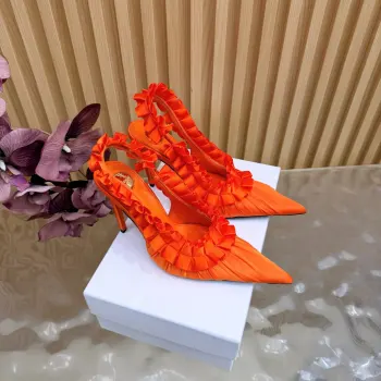 圣罗兰Lee真丝 开花尖头高跟鞋 高仿圣罗兰女士高跟鞋/单鞋