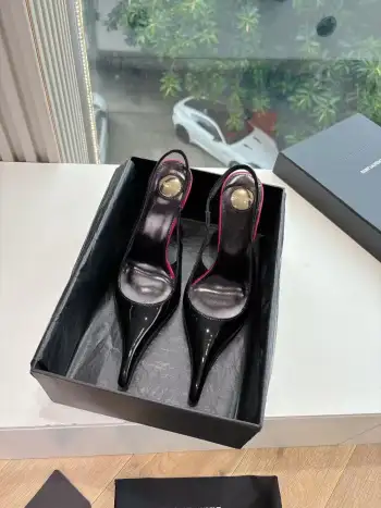 Lee金属钻链条尖头高跟鞋 高仿圣罗兰女士高跟鞋/单鞋