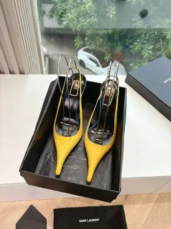 Lee金属钻链条尖头高跟鞋 高仿圣罗兰女士高跟鞋/单鞋