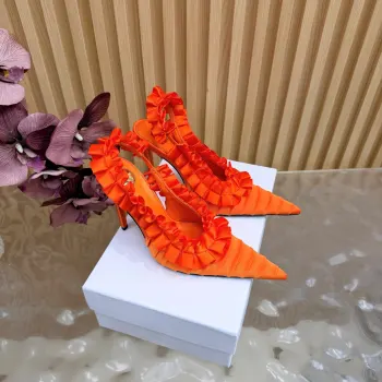 圣罗兰Lee真丝 开花尖头高跟鞋 高仿圣罗兰女士高跟鞋/单鞋