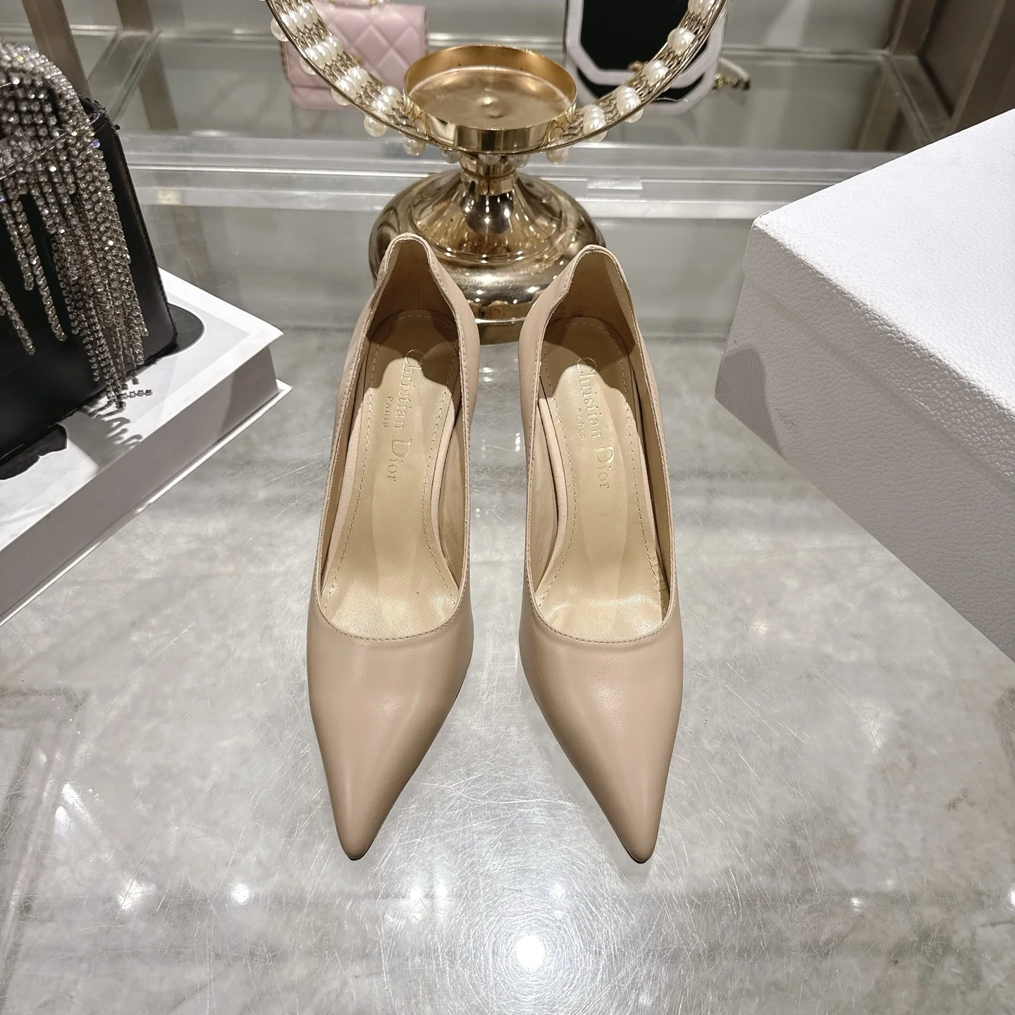 迪奥 春夏新款尖头玛丽珍高跟鞋