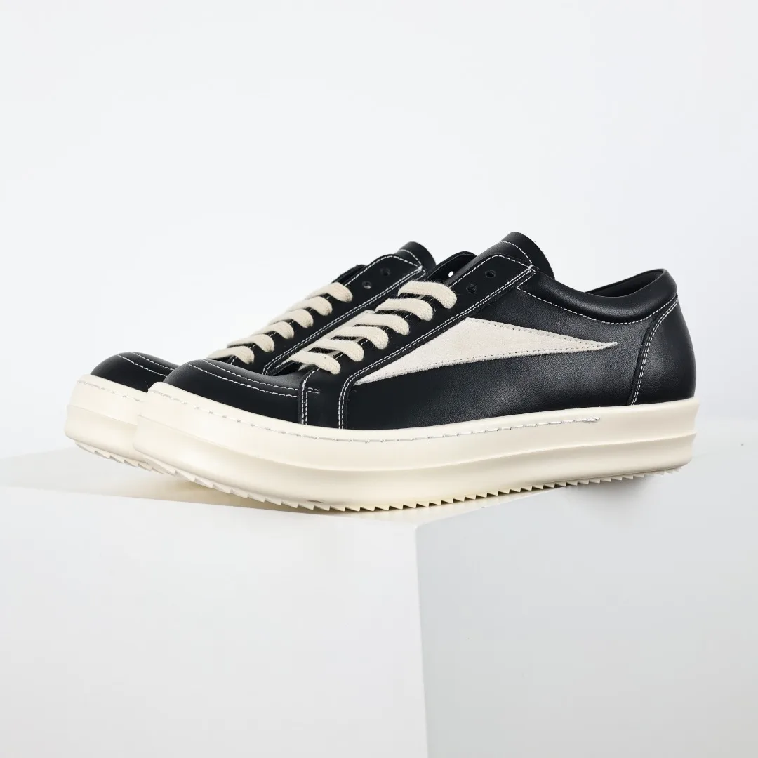 Rick Owens X1 RO Black and White Leather Sneakers Rick Owens X1 RO Black and White Leather Sneakers