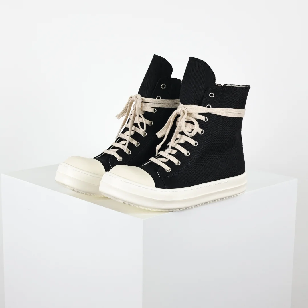 Rick Owens Watermelon Head Canvas High-Top Boots