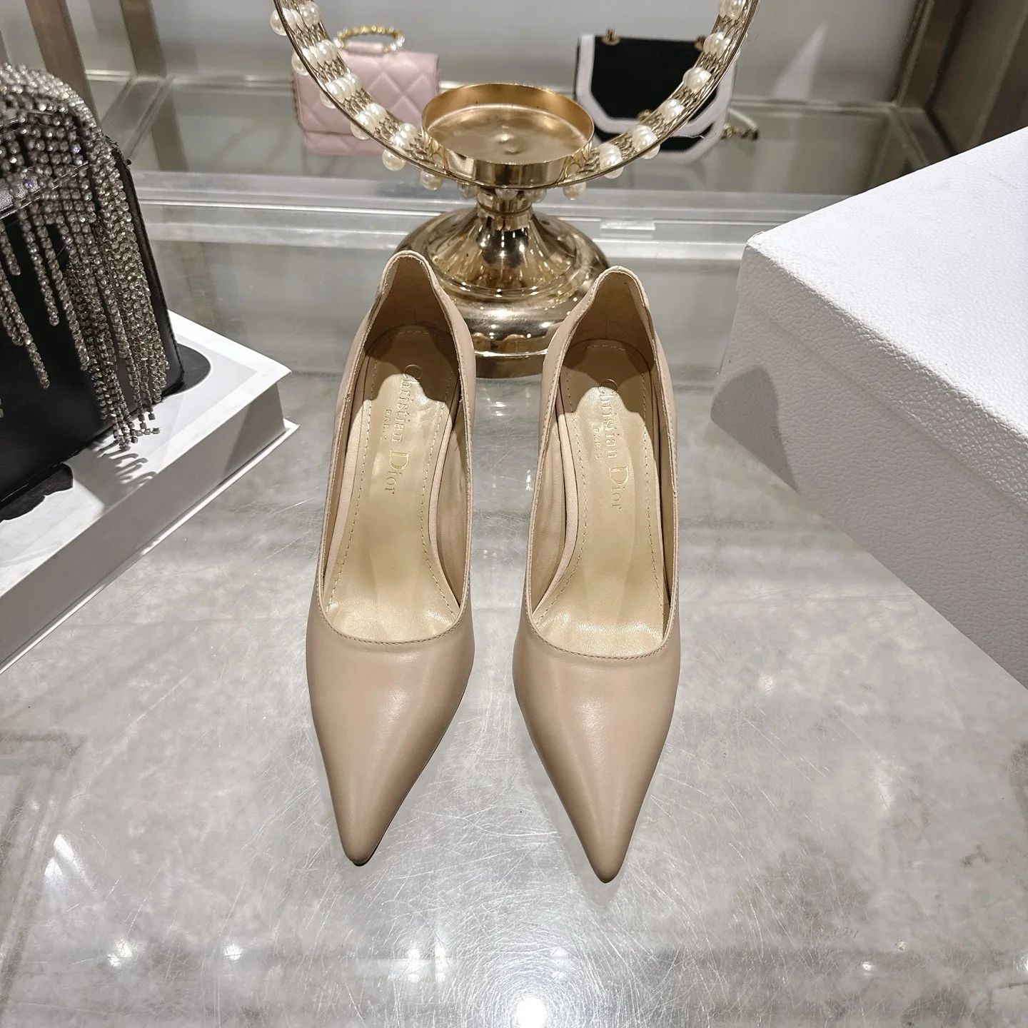 迪奥 春夏新款尖头玛丽珍高跟鞋