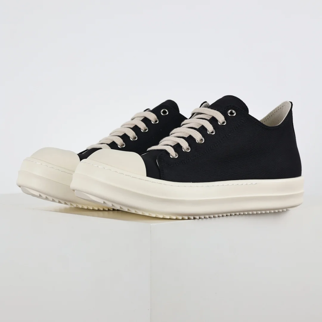 Rick Owens RO Watermelon Head Black Woolen Casual Sneakers