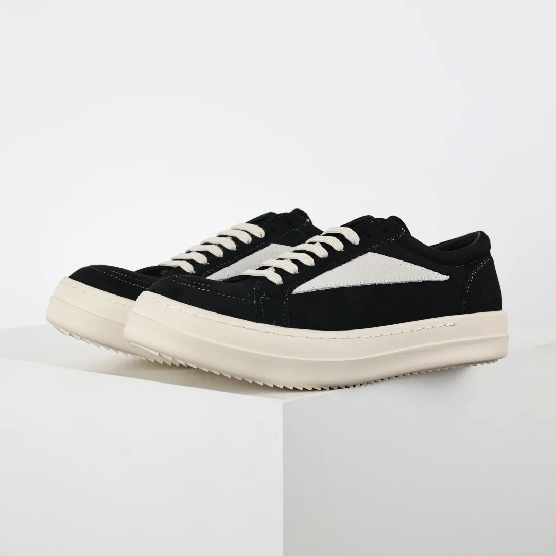 Rick Owens X1 RO Bowl Cut Style High-Top Inverted Triangle Pure White Sneakers Rick Owens X1 RO Bowl Cut Style High-Top Inverted Triangle Pure White Sneakers