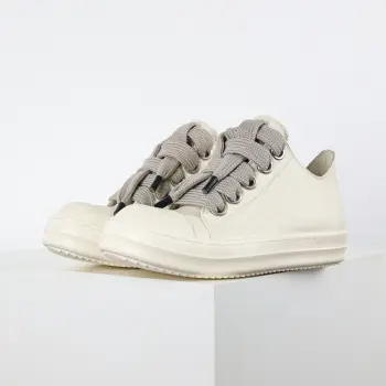 Low-top leather fashion sneakers Replica Rick Owens Mens Loafers and Dress Shoes