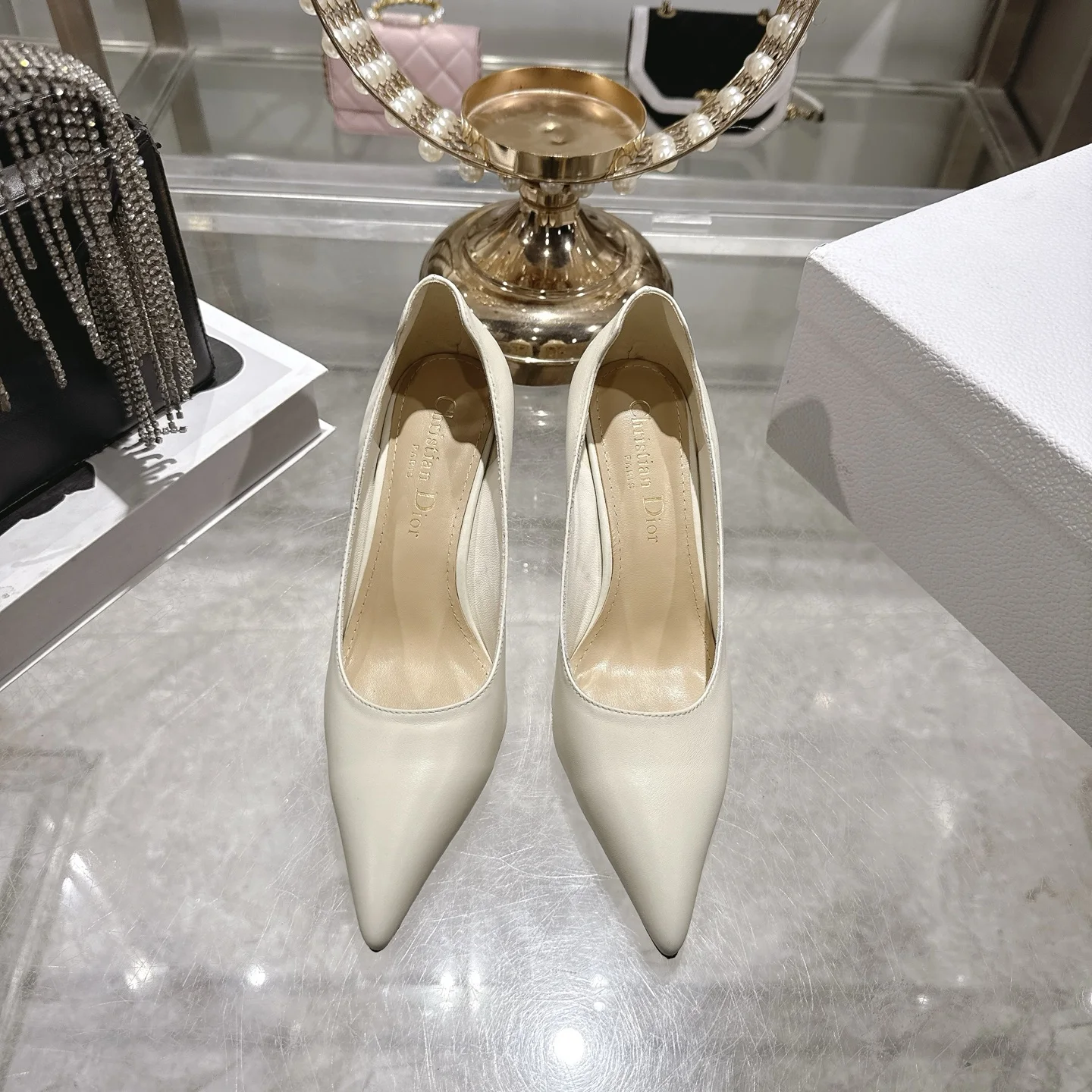 迪奥 春夏新款尖头玛丽珍高跟鞋