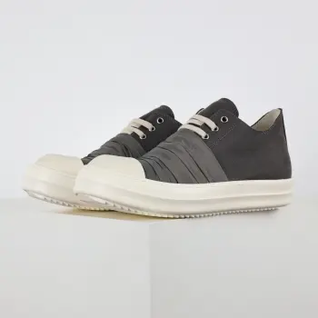 Grey silk canvas casual sneakers Replica Rick Owens Mens Sneakers