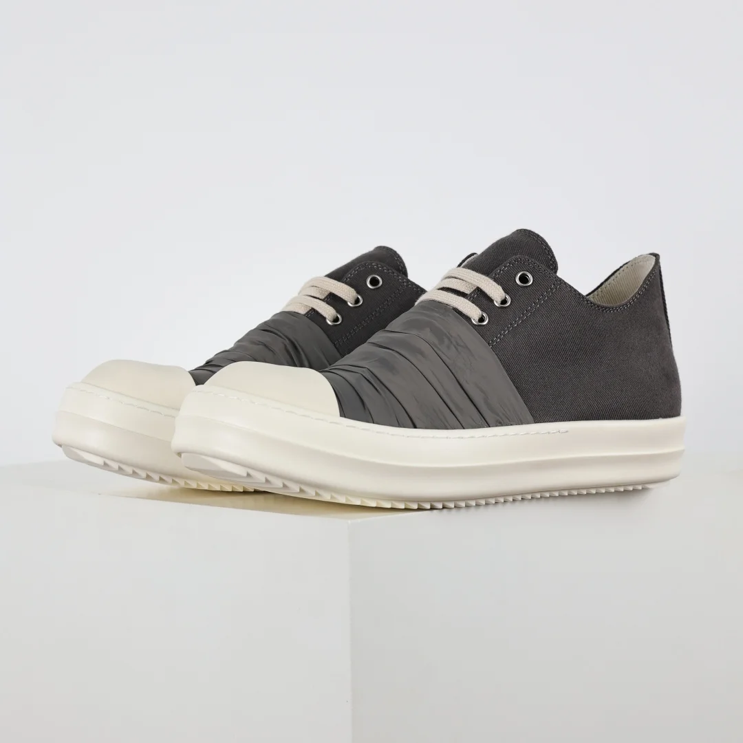 Rick Owens Grey silk canvas casual sneakers Rick Owens Grey silk canvas casual sneakers