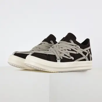 Beige Crisscross Strap Sneakers Replica Rick Owens Mens Sneakers