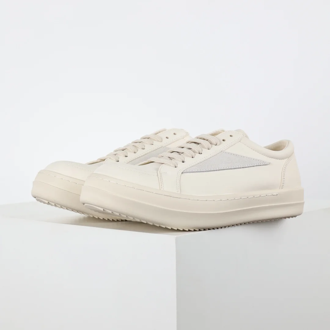 Rick Owens X1 RO High-Top Inverted Triangle Pure White Sneakers Rick Owens X1 RO High-Top Inverted Triangle Pure White Sneakers