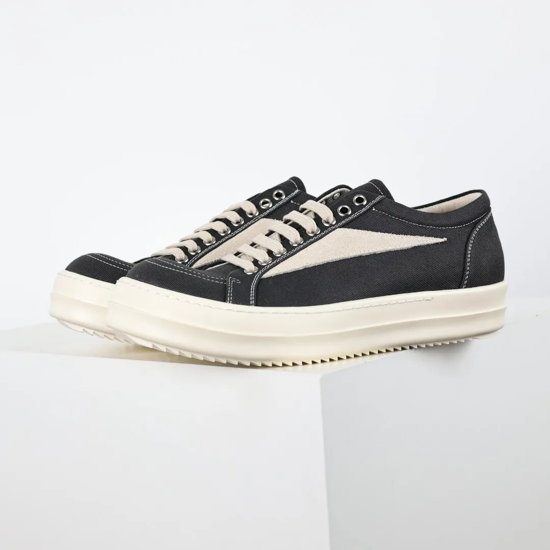 Rick Owens X1 RO Canvas Black and White Sneakers