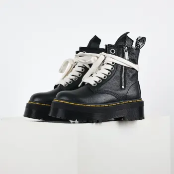Platform Chunky Heel High Top Punk Retro Motorcycle Style Martin Boots Replica Rick Owens Mens Sneakers