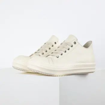 X1 RO watermelon head all white leather sneakers Replica Rick Owens Mens Sneakers