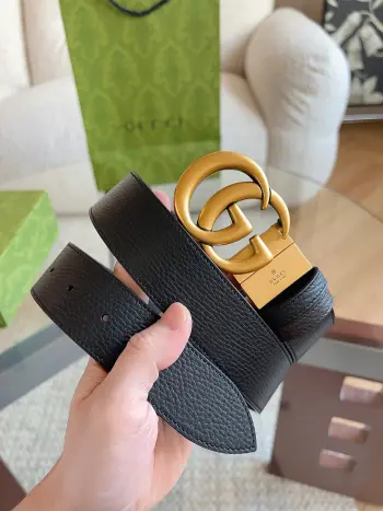 GUCC荔枝-textured reversible leather belt Replica Gucci Mens Belts