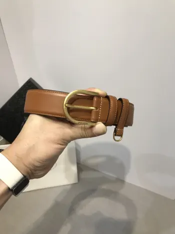 Genuine double-sided imported top layer cowhide belt Replica Prada Mens Belts