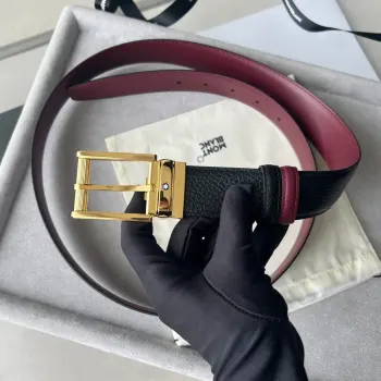 Montblanc Square Buckle Black and Blue Belt Replica Montblanc Mens Belts