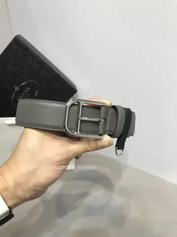 Prada Original Single Reversible Imported Top Grain Leather Belt for Men Replica Prada Mens Belts