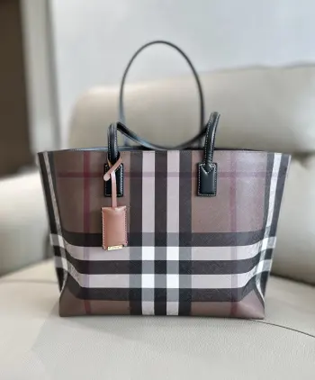 BUR Birch Brown Plaid Tote Bag Handbag Replica Burberry womens bags