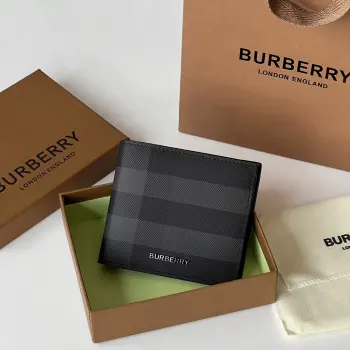 London plaid short wallet Replica Burberry mens bags