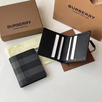 London plaid short wallet Replica Burberry mens bags