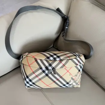 B Family Newest Plaid Fanny Pack Waist Bag Replica Burberry mens bags