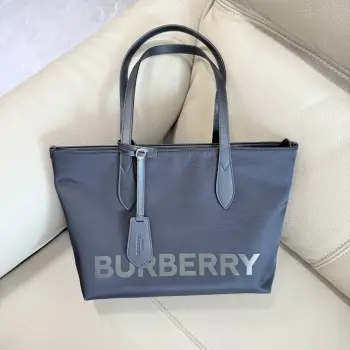 BUR Nylon Leather Tote Bag Shopping Bag Handbag Replica Burberry womens bags