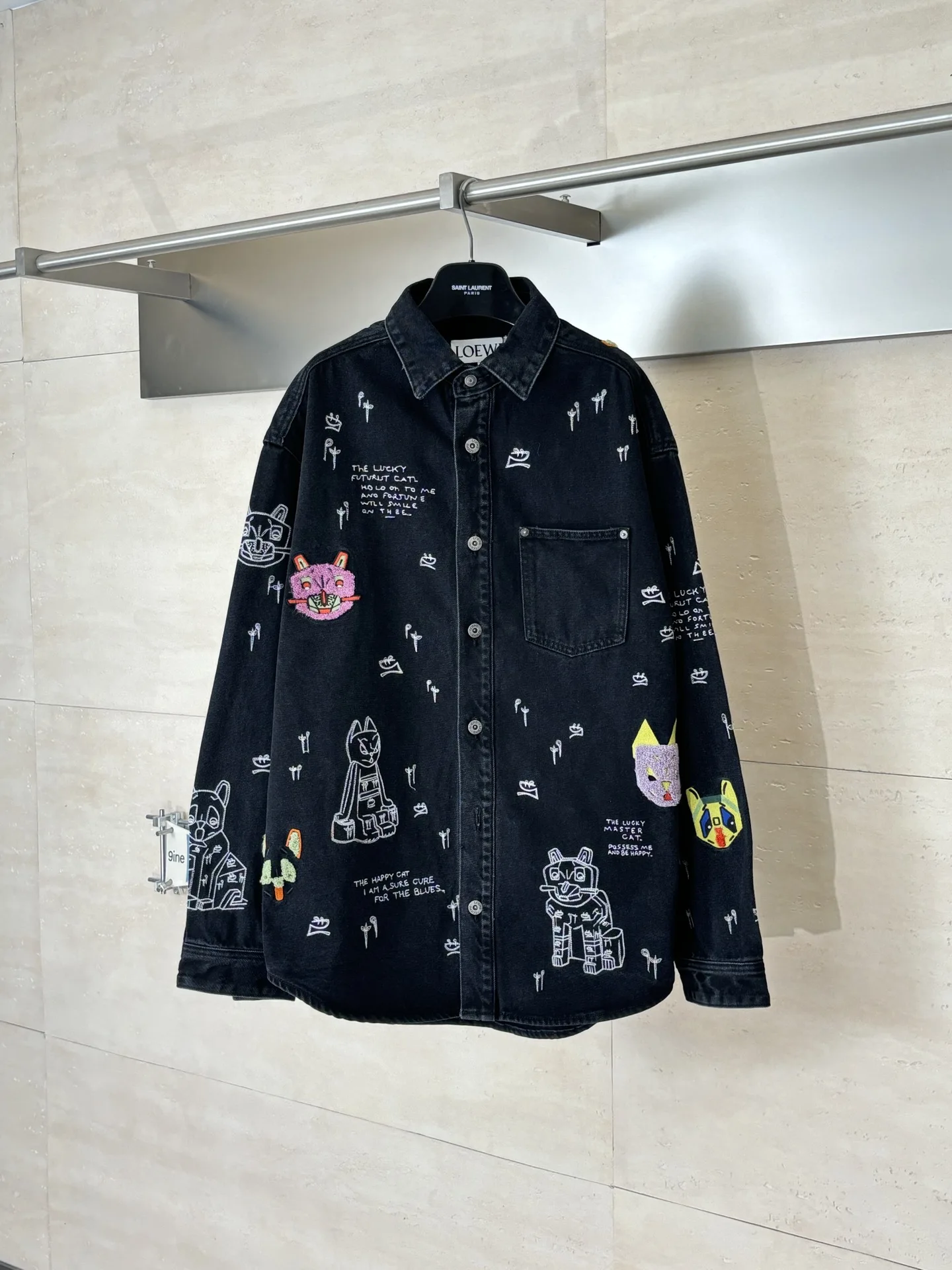 罗意威 刺绣宽松衬衫式牛仔外套 罗意威 刺绣宽松衬衫式牛仔外套