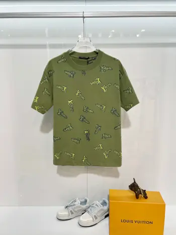 印花圆领短袖T恤 高仿LVT恤/POLO衫