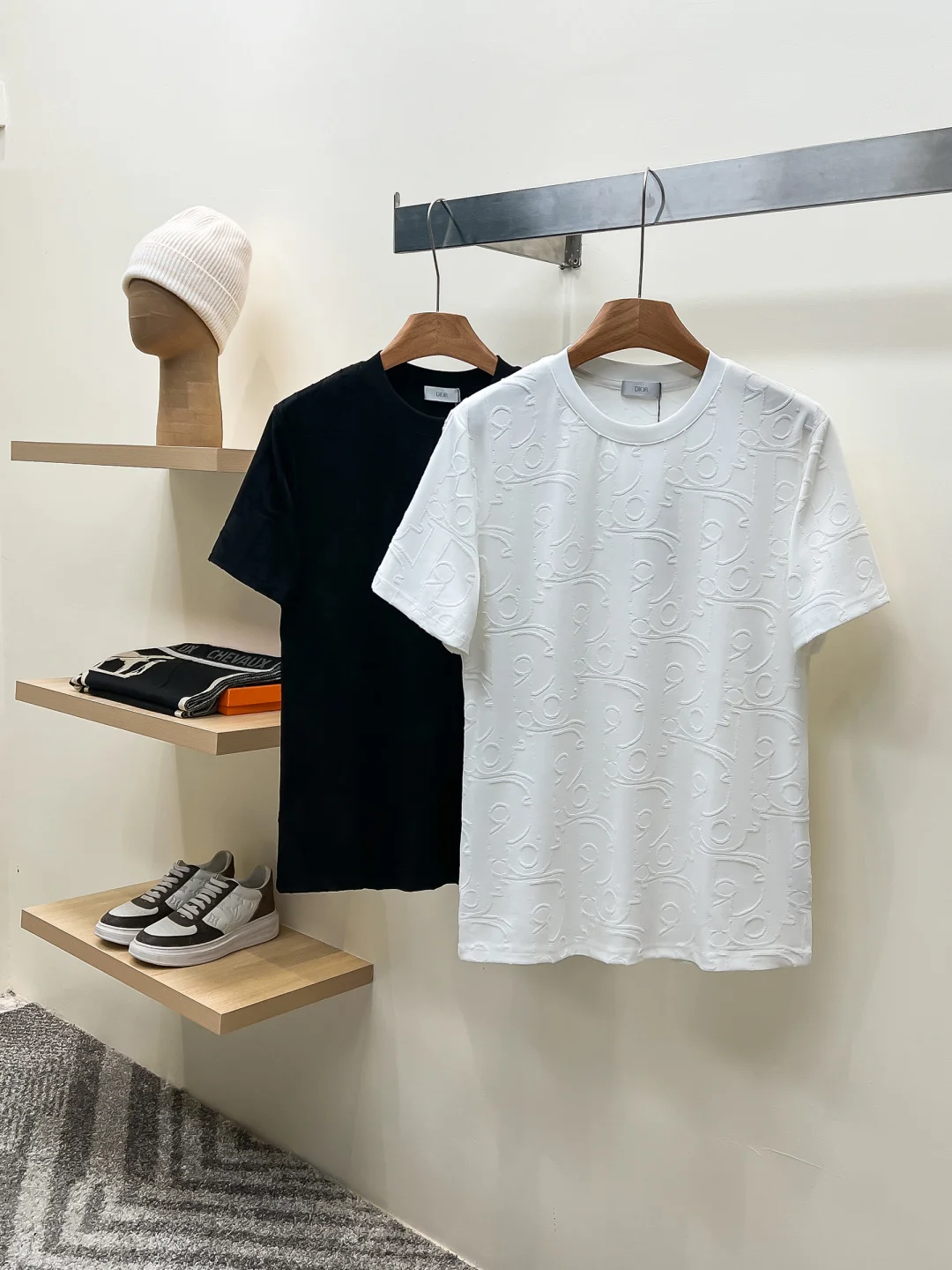 迪奥 罗纹圆领 男女同款 短袖t恤