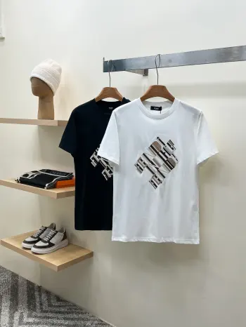 26SS New Arrival Boutique Runway Embroidered Short Sleeve T-Shirt Replica Fendi Tshirts and Polos
