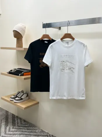 巴宝莉 马术骑士刺绣棉质针织圆领短袖T恤 高仿巴宝莉T恤/POLO衫