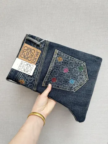 专柜同步顶级印花水洗牛仔裤 高仿罗意威牛仔裤