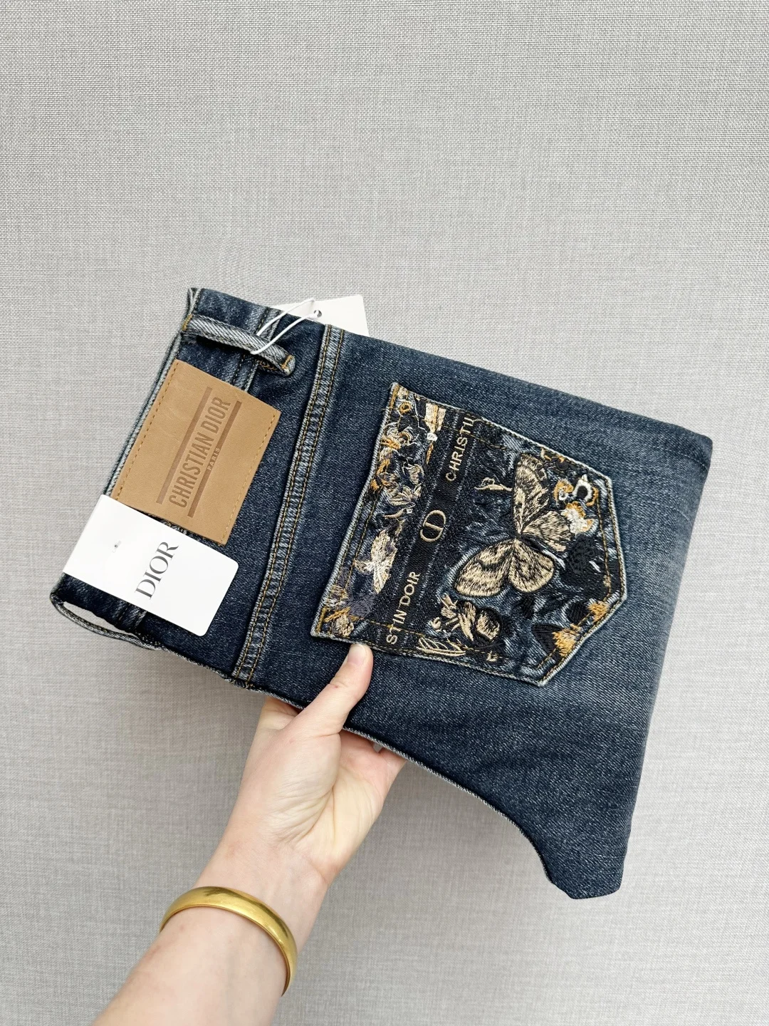 迪奥 专柜同步顶级印花水洗牛仔裤