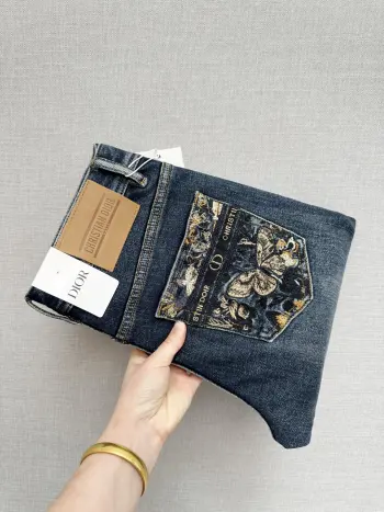 专柜同步顶级印花水洗牛仔裤 高仿迪奥牛仔裤