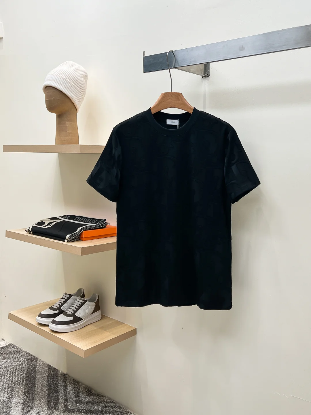 迪奥 罗纹圆领 男女同款 短袖t恤