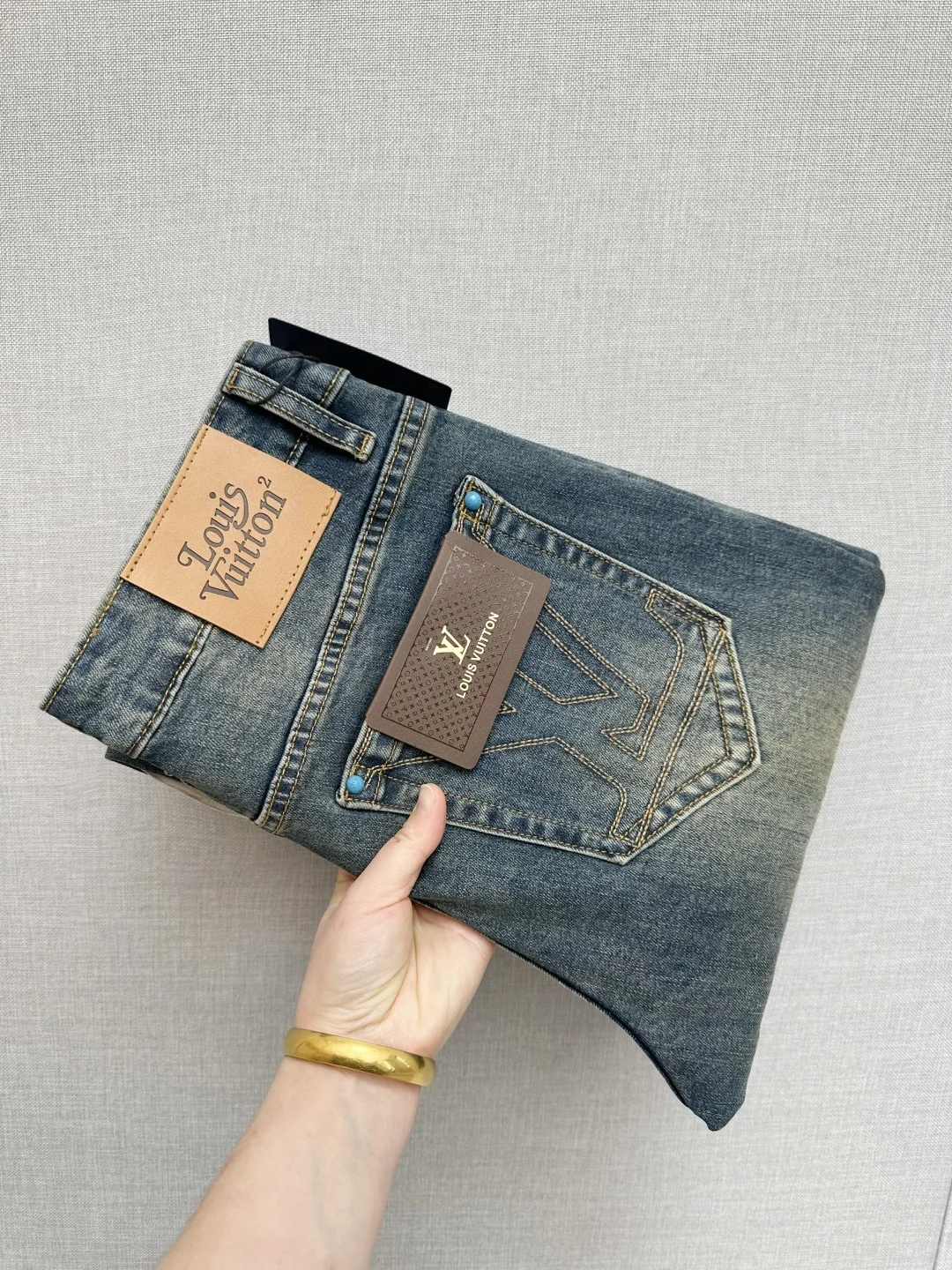 LV 专柜同步顶级印花水洗牛仔裤