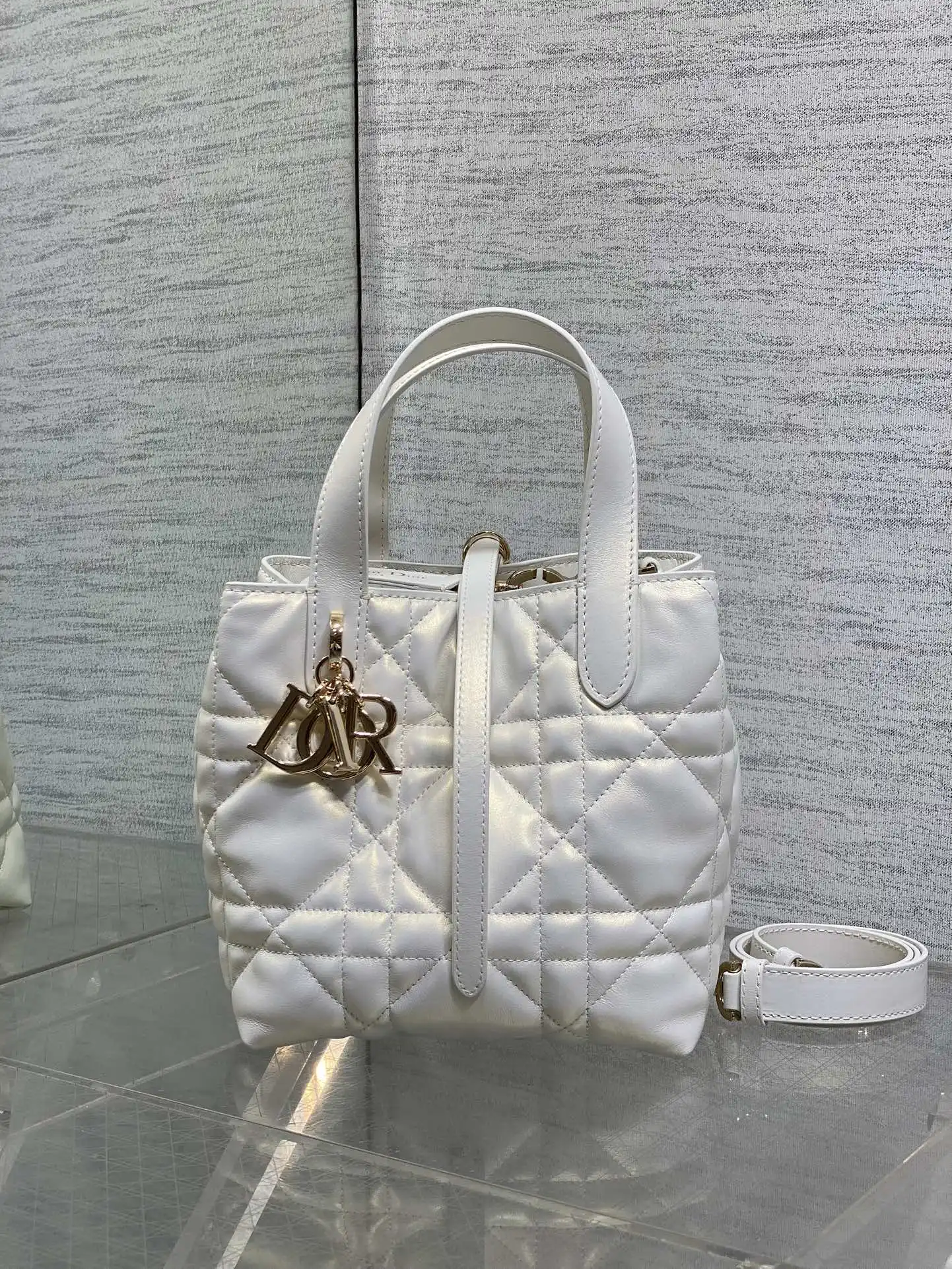 Dior Pearlescent White Vertical Series Mini Crossbody Bag Women s Crossbody Bag