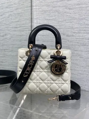 Lady最新款四格蝴蝶结戴妃包 女士斜挎包高仿迪奥女包