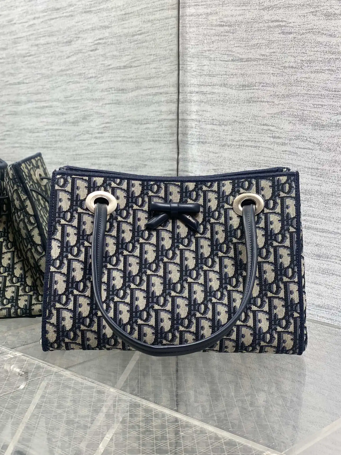 迪奥 26春夏新款老花蝴蝶结托特包 女士手提包