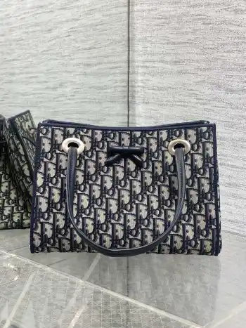 26春夏新款老花蝴蝶结托特包 女士手提包 高仿迪奥女包