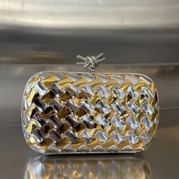 778500 Wavy Pattern Lambskin Leather Strip Woven Evening Clutch Replica Bottega Veneta womens bags