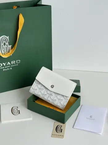 3319 Canvas With First Layer Cowhide Envelope Tri-fold Wallet Replica Goyard wallets