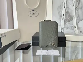 2MM358 Crossgrain Unisex Card Holder Zipper Bag Wallet Replica Prada wallets