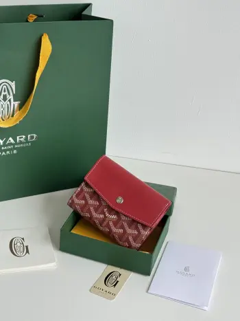 3319 Canvas with First Layer Calfskin Envelope Tri-fold Wallet Replica Goyard wallets