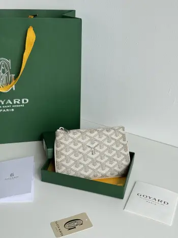 3309 Canvas with First Layer Cowhide Envelope Tri-fold Wallet Replica Goyard wallets