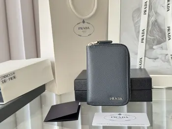 2MM358 Crossgrain Unisex Card Holder Zipper Bag Wallet Replica Prada wallets